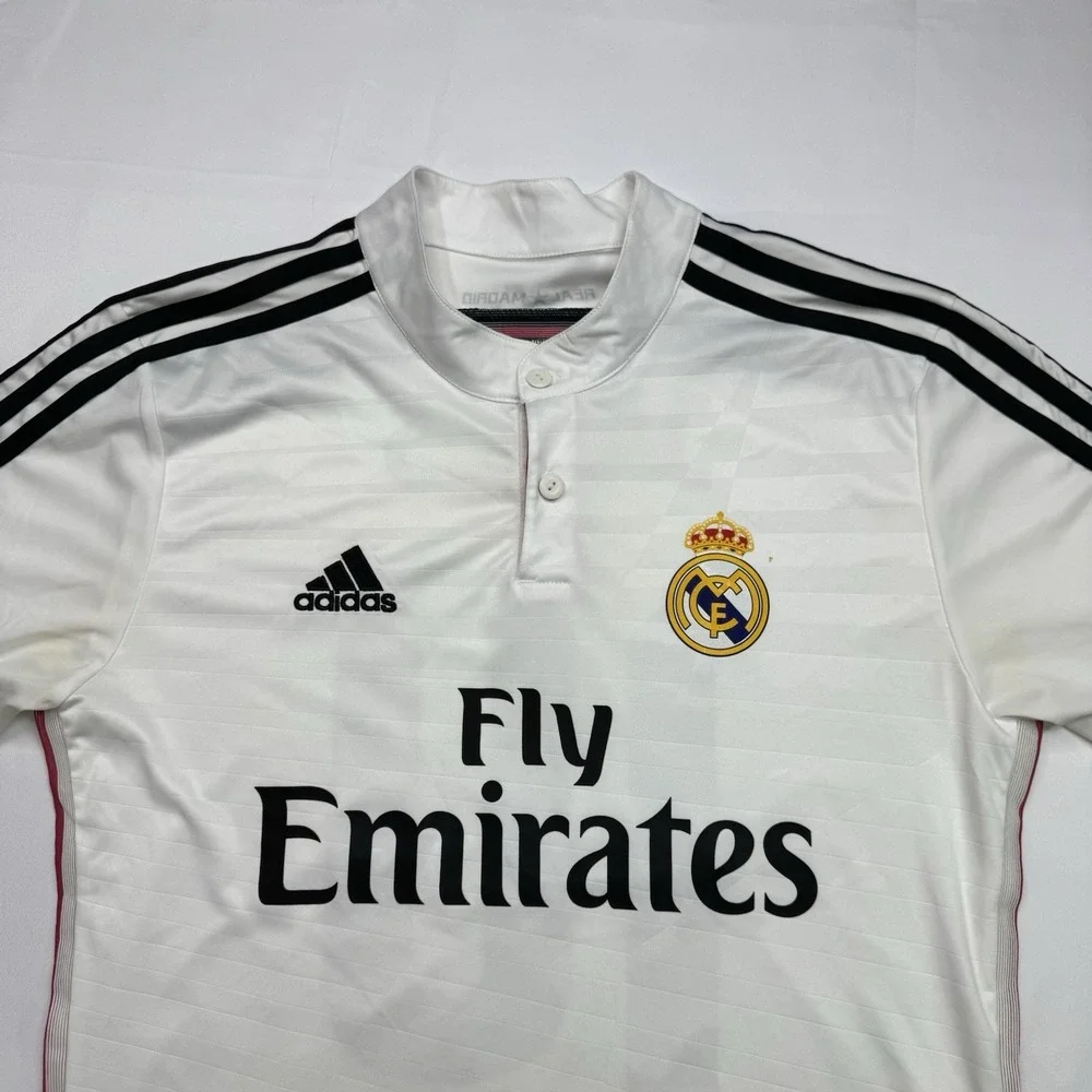 Real Madrid Adidas Soccer Jersey Mens Small White Fly Emirates Football Shirt 10